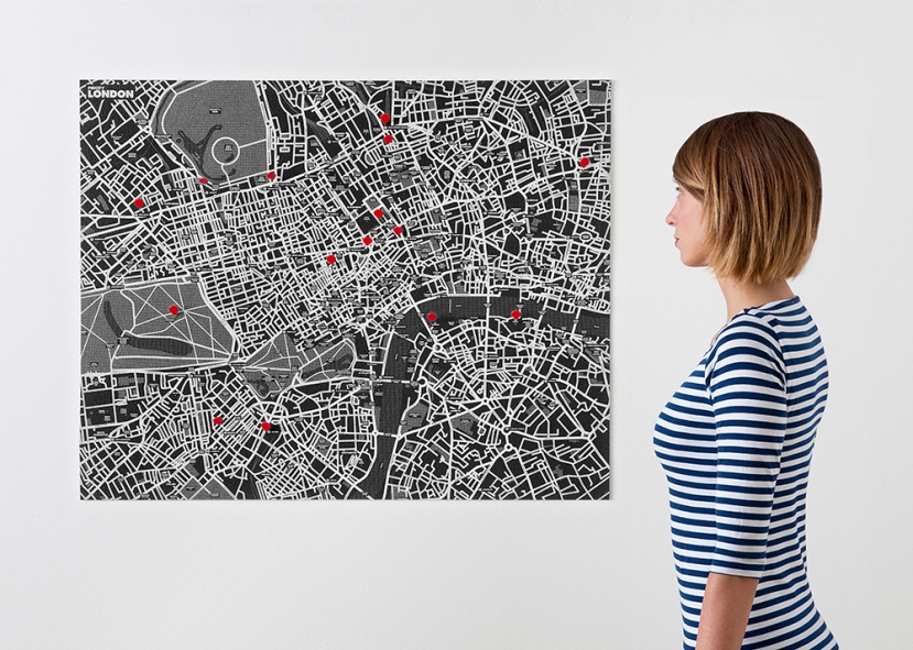 Pin City Wall Map/ Alessandro Maffioletti e Emanuele/London Pizzolorusso